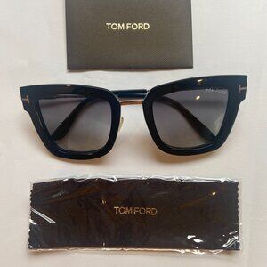 NEW AUTHENTIC Tom Ford Lara 52mm Black Gold Sunglasses